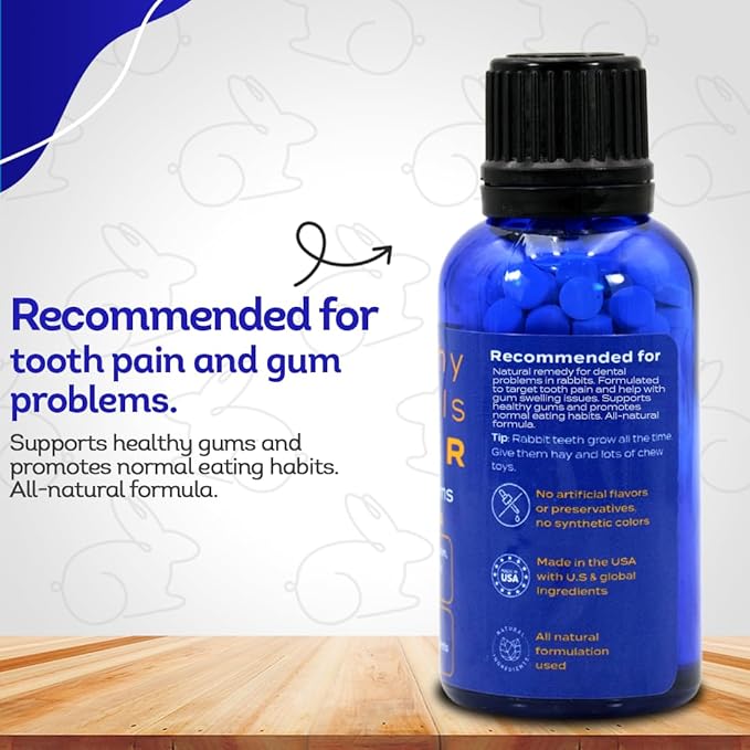 HealthyAnimals4Ever HA4E - Rabbit Dental Problems Treatment - Preventive Care for Dental Issues & Overgrown Teeth - Promotes Oral Health - Natural Homeopathic Tablets - 300 Count