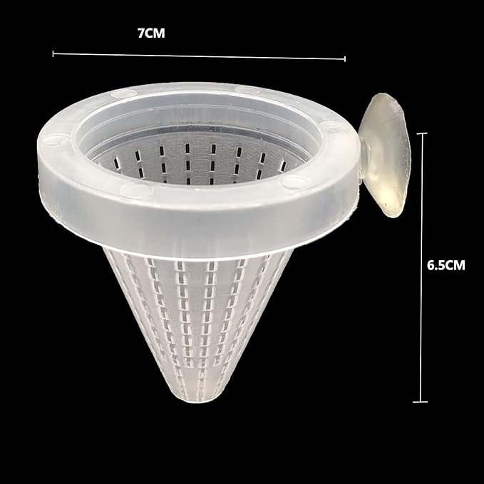 Ailindany 4PCS Aquarium Live Red Worm Feeding Cone Cup Plant Cup Brine Shrimp Plastic Fish Feeder for Aquariums with Suckers
