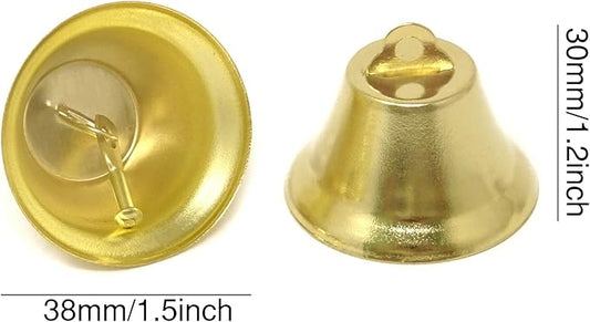 Honbay 20PCS 38mm/1.5inch Gold Jingle Bells Bridal Bells Decoration Bells Christmas Bells for Dog Potty Training, Housebreaking, Making Wind Chimes,Christmas Wreath and etc