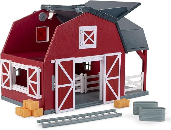 Terra by Battat – 20 Pieces Wooden Animal Barn Toy Set – Farm Animals & Play Fence – Pretend Play for Toddlers & 3+ Years – Educational Toys – Farmhouse Playset