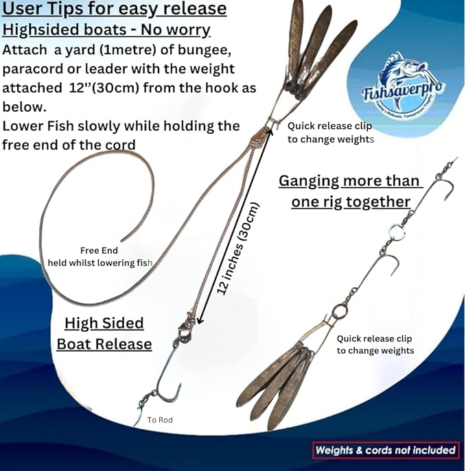 fish descending return device - 2 Pack- Compact & reliable release device built for long life. No mechanical release to fail. Great for red snapper. Unlike venting tools NOAA preferred.