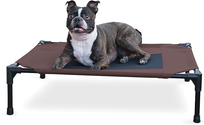 K&H Pet Products Original Elevated Pet Cot Tan with Microfleece Pad