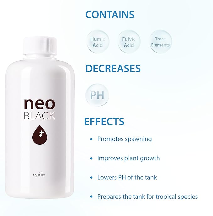 Aquario Neo Black - Blackwater Aquarium Conditioner for Freshwater Planted Aquariums - Promotes Spawning & Plant Growth for Biotope Aquariums - Liquid Humic & Fulvic Acid Fish Tank Conditioner- 1000ml