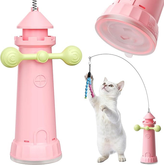 BSISUERM Cat Interactive Chase Toys for Indoor Cats, Enhanced Suction Cup Cat Teaser Wand, Kitty Enrichment Toy Weight Loss Exercise Toy for Kitten Adult Cats Boredom Relief Keep Them Busy