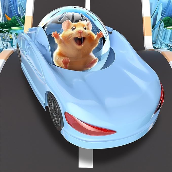 Hamster Roller Ball Toy Car, Small Hamsters Wheel Toy, Fun Pet Transparent Balls, Exercise Wheels with Detachable Transparent Breathable Ball, Suitable for Hamsters, Ferrets, and Other Animals