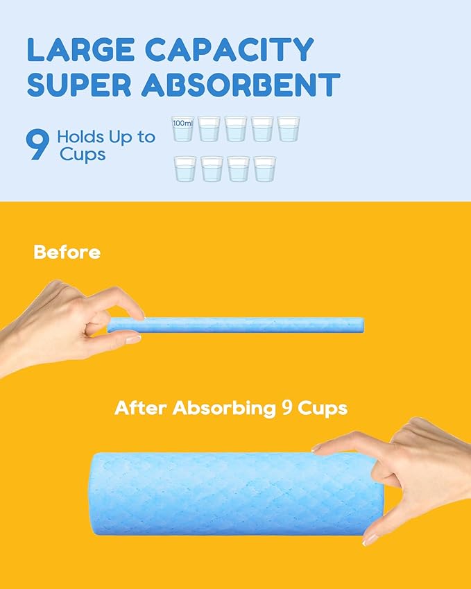 Extra Large Puppy Dog Pee Pads 28" x 34"-100 Count, Super Absorbent Disposable Dog Training Pads, Quick Drying, Leak-Proof, Ultra Thick Potty Pads for Dogs, Puppies, Doggie, Cats, Rabbits