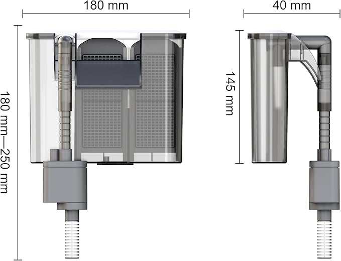 Vimvins Small Aquarium Filter, Quiet Fish Tank HOB Filters for 5 to 10 Gallon Aquariums, Adjustable Flow（Model: 303）
