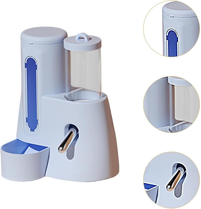 Baoblaze Automatic Hamster Feeder Food Dispenser Hamster Water Bottle Lightweight Clear Food Container for Ferrets Gerbils Chinchillas, Blue, 80ml