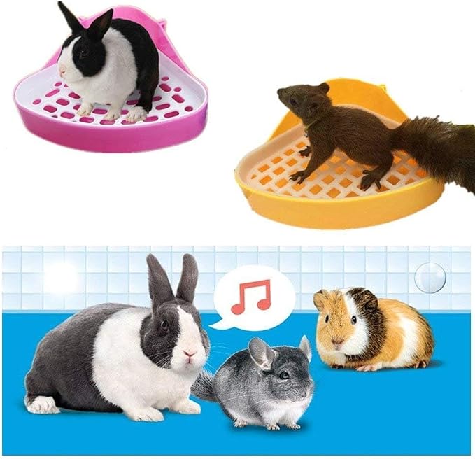 Hypeety Pet Toilet Small Animal Litter Tray Corner for Hamster Guinea Pig Ferret Gerbil Chinchilla Pet Small Rat Toilet (Blue)
