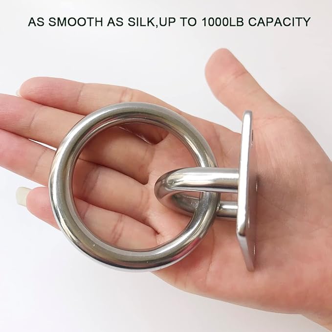 Ceiling Hooks Ceiling Wall Mount Hook Heavy Duty 1000LB Dog Anchor Pad Eye Plate 304 Stainless Steel for Yoga Swings Hammocks Training Straps Punching Bags Hanging