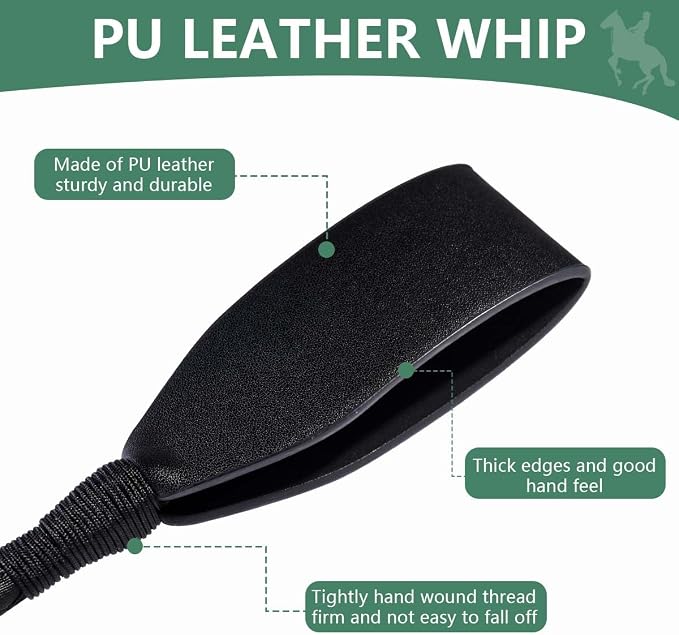 OBTANIM 18 Inch Riding Crop PU Leather Horse Whip Crop for Equestrian Horses