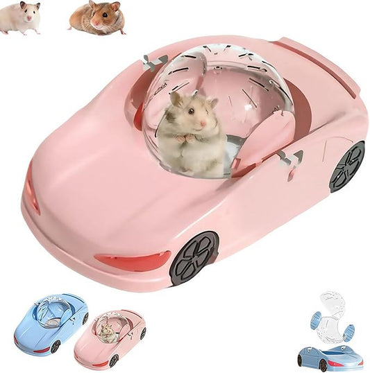 Hamster Car Novelty Wheel Running Ball Funny Exercise Toys for Small Animal Rat Chinchillas Ferrets Sugar Gliders (Pink)