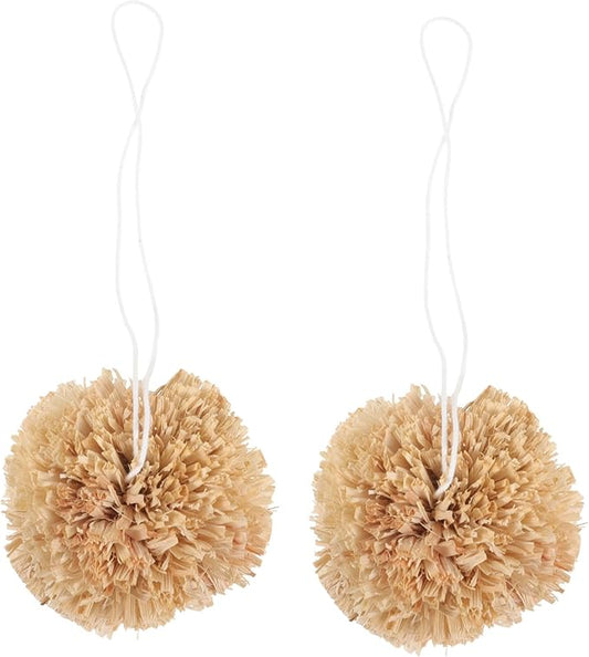 Totority 2Pcs Natural Material Bunny Molar Balls Small Animal Chew for Teeth Grinding and Mouth Cleaning Safe Rabbit and Hamster Playthings for Guinea Pigs Squirrels and Gerbils Teeth Care
