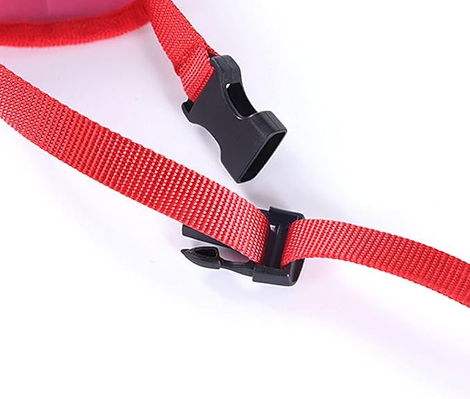 Dog Muzzles Suit, 7 PCS Adjustable Breathable Safety Small Medium Large Extra Dog Muzzles for Anti-Biting Barking Chewing Protection (Red)
