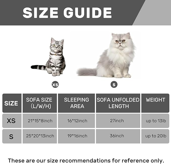 Hollypet Cat Bed Fluffy Plush Mutifuctional Double-Layer Soft Pet Couch Orthopedic Sofa Nest Beds for Small Cats and Dogs, Pink Stripes (25x20x13 inch)