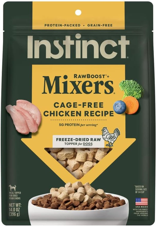 Instinct RawBoost Mixers, Freeze Dried Dog Food Topper, Grain-Free - Cage Free Chicken, 14 oz. Bag