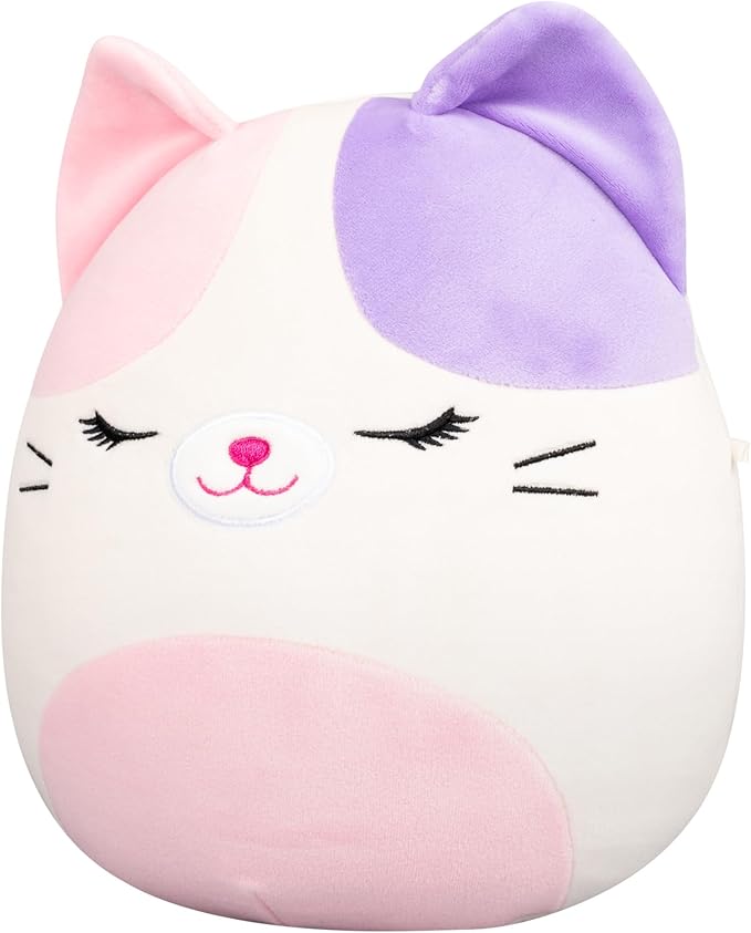 Squishmallows Original 8in Nell The Pink and Purple Calico Cat – Official Jazwares Plush (Little)