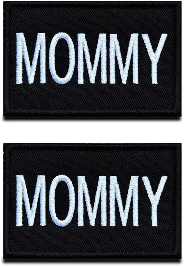 2 PCS Mommy Tactical Moral Patches, Family Patch for Mom, Hook and Loop Embroidery Fastener Patch for Hats, Coats, Clothes,Diaper Bags, Lunch Bags,Family Outdoor Travel Tags