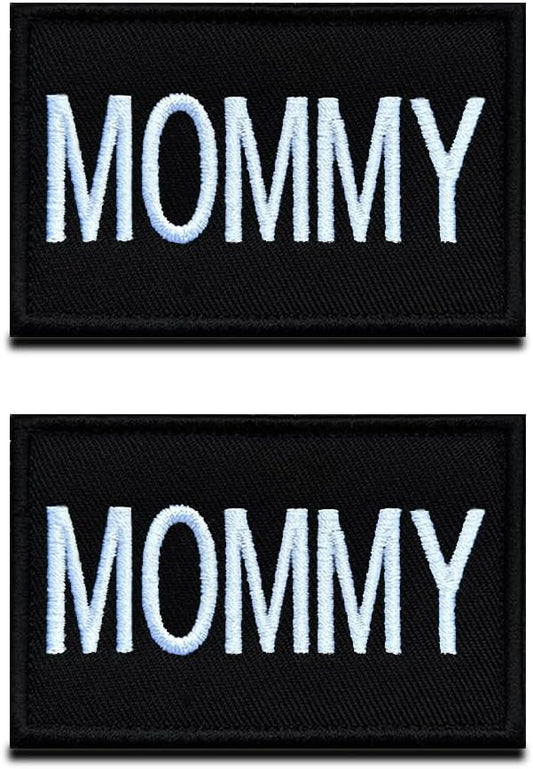 2 PCS Mommy Tactical Moral Patches, Family Patch for Mom, Hook and Loop Embroidery Fastener Patch for Hats, Coats, Clothes,Diaper Bags, Lunch Bags,Family Outdoor Travel Tags