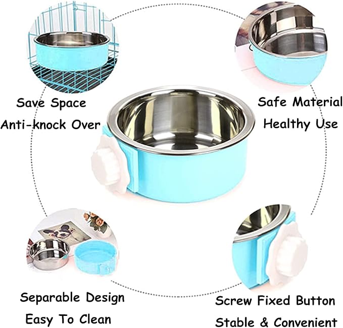 Rabbit Litter Box for Cage Bunny Corner Litter Bedding Box Small Animal Litter Pan Hanging Pet Bowls Cage Potty Trainer Pet Toilet for Rabbit Bunny Guinea Pigs Small Animals(Blue)