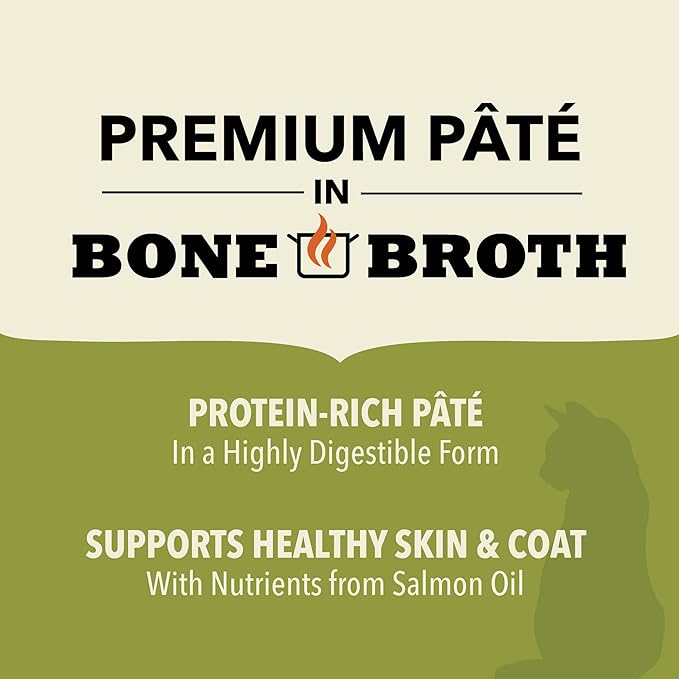 ACANA Premium Pate Wet Cat Food in Bone Broth Salmon + Chicken Recipe 5.5oz Cans (12 count)