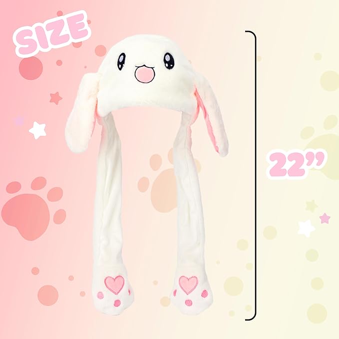 Bubblepompom Animal Hat with Ears Moving Jumping Pop Up Beating Hat Plush Holiday Cosplay Dress Up Funny Gift for Kids