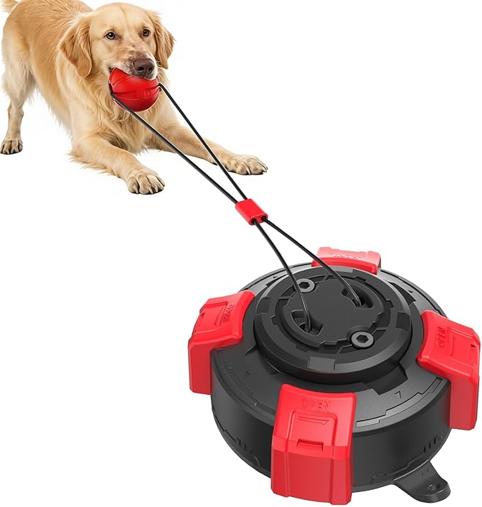 Upgraded Strong Suction Cup Dog Toy for Aggressive Chewers, 2.68" Bite Resistant Interactive Tug of War Dog Toy, Durable Rope Chew Ball for Medium Large Dogs, Anxiety Relief & Energy Release