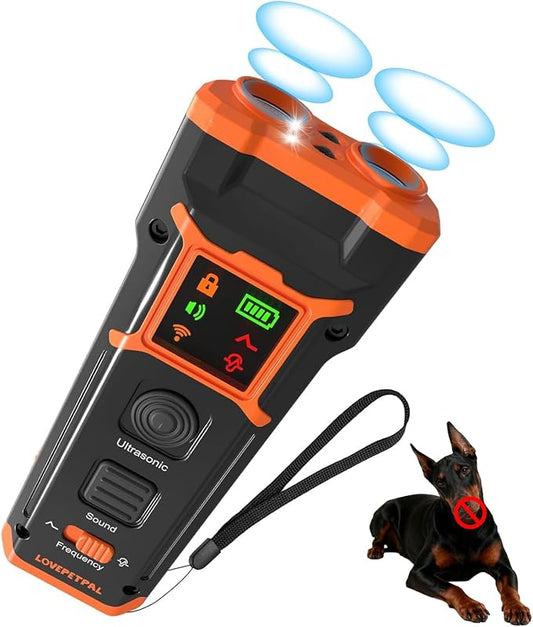 Dog Training Bark Deterrent Device, Anti-Barking Device with HD Display and LED Flashlight for Dogs, Stop Bad Behavior Without Yelling or Swatting, Ultrasonic Stopper Alternative to Shock Collars