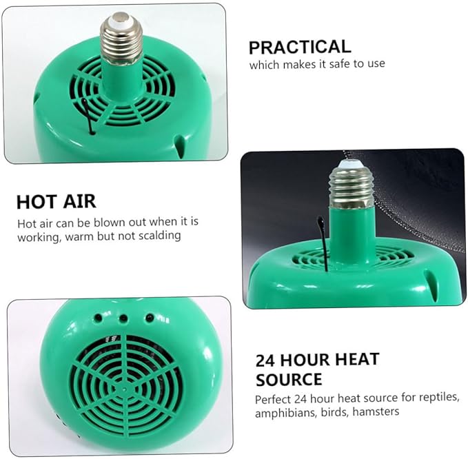 1pc Heating Lamp for Chickens Temperature Heater Fan with Heat Emitter Durable Breeding Light for Reptiles and Birds Flame-Retardant Design Led Warm Lighting
