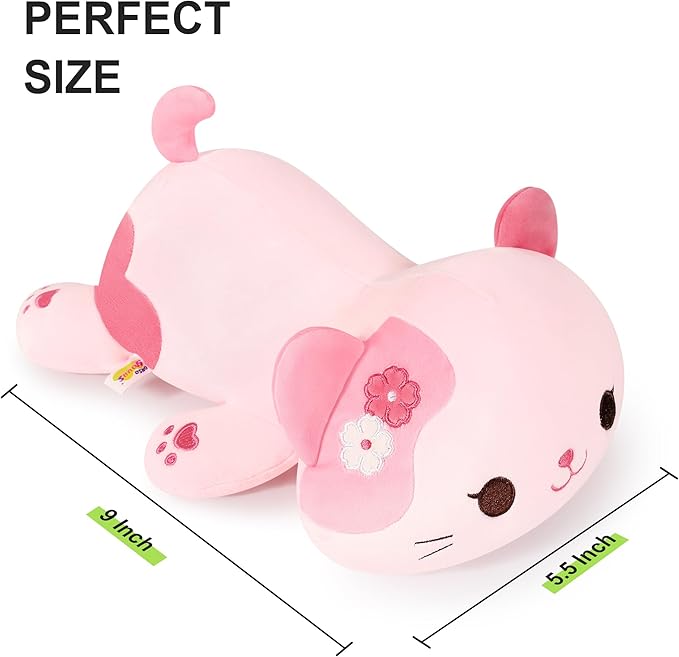 Onsoyours Original Sakura Cat Plush Cute Kitten Stuffed Animal Soft Little Pink Kawaii Kitty Plush Toy Gift for Kids & Adults (Sakura Cat, 9")