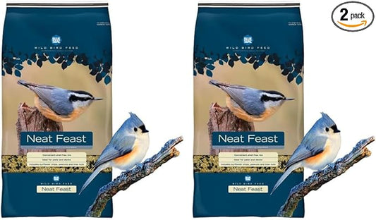 Blue Seal Neat Feast Wild Bird Seed | Attracts Wide Variety of Wild Outside Birds | Seed for Outside Feeder | Convenient Shell-Free Mix | Made in USA | 8 Pound Bag (Pack of 2)