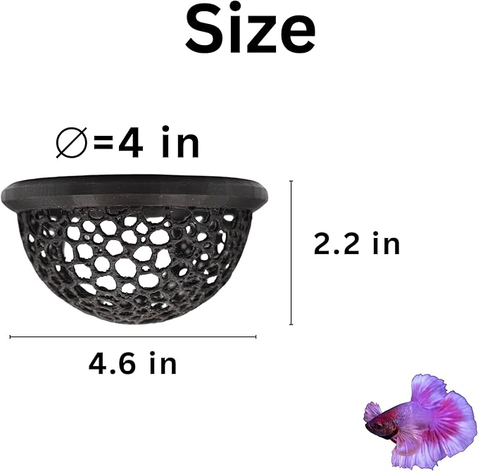 Floating Betta Fish Skins, Betta or Shrimp Feeder, Cave and Hammock, Small Fish Feeding Rings, Aquarium Hiding Feeding Decorative Accessories (Black)