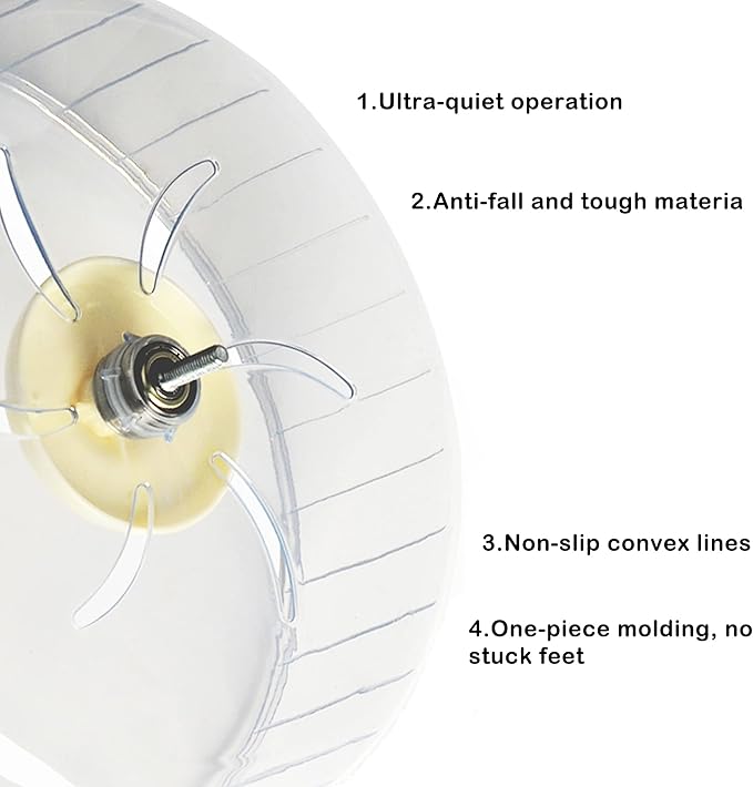 Silent Hamster Exercise Wheel - Hamster Toy Accessories 6.3 Inch Running Spinner Quiet Hamster Runner for Small Animal Pet Gerbil Dwarf Syrian Hamster Hedgehog Rat Mouse Mice etc.