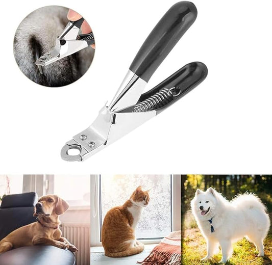 Dog Cat Nail Clippers, Stainless Steel Round Head Professional Dedicated Pet Claw Cutter Trimmer, Black