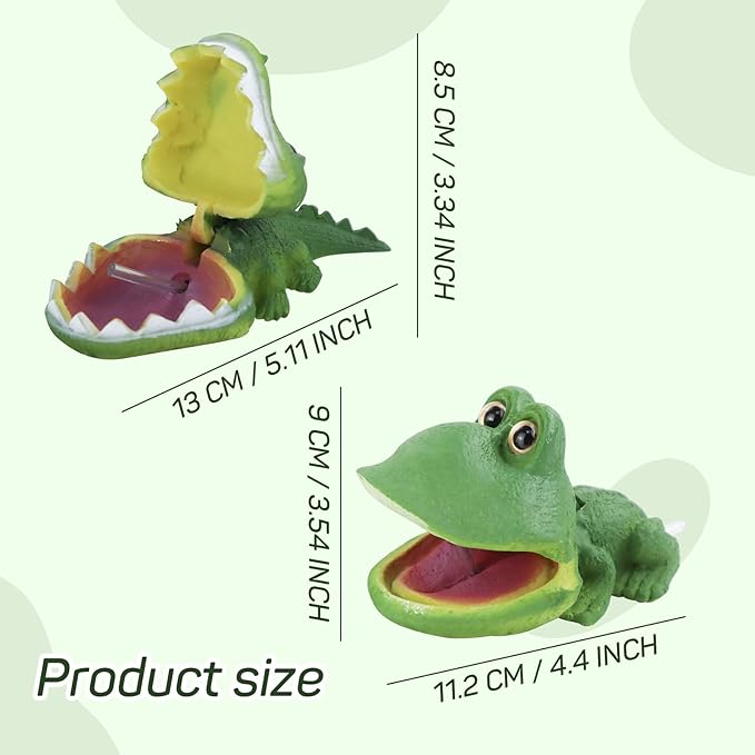 WishLotus Aquarium Decorations, Resin Big Mouth Frog Aquarium Landscaping Ornaments Pneumatic Decorations Aquarium Accessories Decoration (Frog Green)
