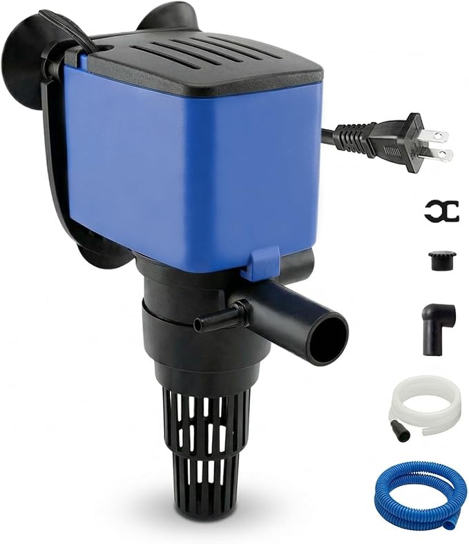 Aqua Dream 475 GPH Aquarium Powerhead - 3-in-1 Submersible Filter Pump with Air Oxygenation & Adjustable Flow, 25W High-Performance Water Circulation Pump for Fish Tanks - 6 Pcs