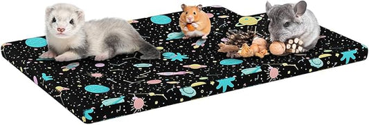 YKD Ferret Cage Liners for Ferret Nation & Critter Nation Cages, Waterproof Chinchilla Cage Accessories, Washable Bedding, for Ferrets, Chinchillas, Rats (Black, Top Pan Liner)