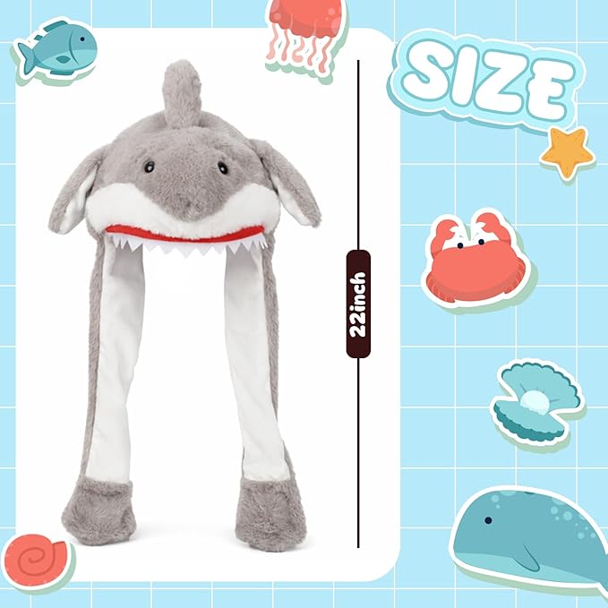 Bubblepompom Animal Hat with Ears Moving Jumping Pop Up Beating Hat Plush Holiday Cosplay Dress Up Funny Gift for Kids