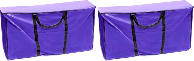 QWORK Hay Bale Storage Bag, 420D Horse and Livestock Hay Bale Bag, Large Tote Waterproof Collapsible Bag Hay Bale Tote Bag with Zipper (Pack of 2)