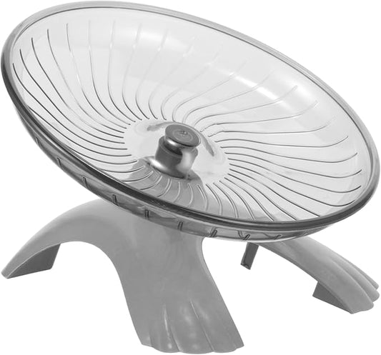 Healifty Mute Hamster Running Wheel with Silent Bearing Plastic Steel Shaft Exercise for Small Pets Like Hamsters Squirrels Hedgehogs Gray with Random Base Color Quiet Stress Random Color