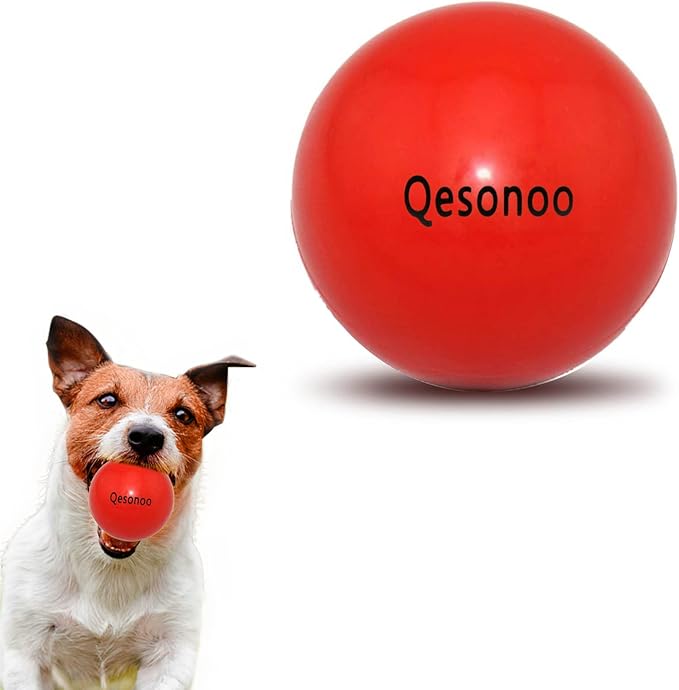 Dog Balls Indestructible,Solid Rubber Bouncy for Dogs Aggressive Chewers Large Breed,Non-Toxic&Floating&High Elasticity,Durable Fetch Ball Medium to Chew,Play and Training. (Red)
