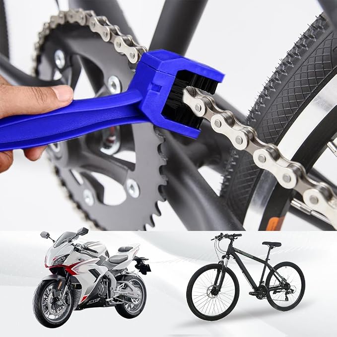 2 PCS Bike or Motorcycle Chain Washer, Motorcycle Chain Cleaning Kit, Motorbike Gear Dirt Stain Cleaning Brush, Bicycle Washer Cleaner Brush Tool for Bicycle Mountain Bike (Blue, 2PCS)