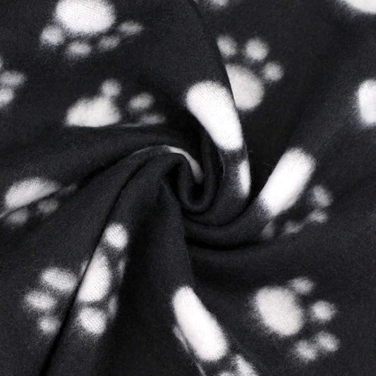 Comsmart Dog Blankets for Small Dogs, 6 Pack Puppy Blanket Cute Paw Print Pet Blanket for Dog, Puppy, Cat, Kitten, 24x28 inches, Black
