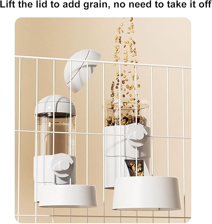 Pet Dog Cat Hanging Automatic Feeders Drinking Bowls, Auto Gravity Rabbits Feeder Water Set, Cage Pet Feeding Bowls Dispenser for Cats Dogs Puppy, Rabbit Hamsters Chinchilla Hedgehog (Pink-Water)