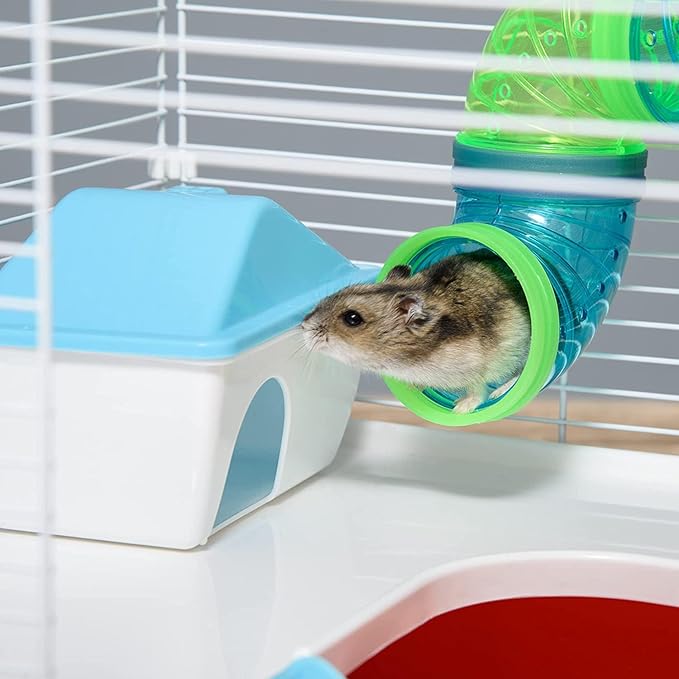 Large Deluxe 3-Tiers Hamster Gerbil Mouse Mice Habitat House Critters Cage with Complete Set of Accessories Expandable and Customizable