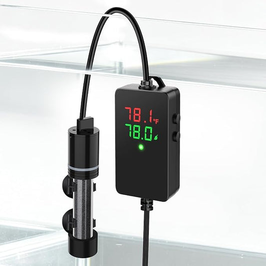 hygger ECO Precise 100W Aquarium Heater Submersible, for 10-20 Gallon Fish Tank, ±0.5℃ Dual Probe Controller, Overheat & Dry-Run Protection for Freshwater & Saltwater