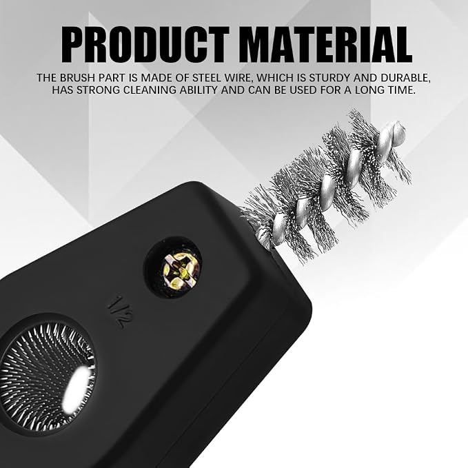 4 in 1 Car Battery Cleaning Brush, Battery Terminal Cleaner, Anti-Rust Auto Battery Cleaner Brush Tool with Steel Wire, Vehicle Battery Terminals Machine Parts Cleaning Tool for Cars (Black)