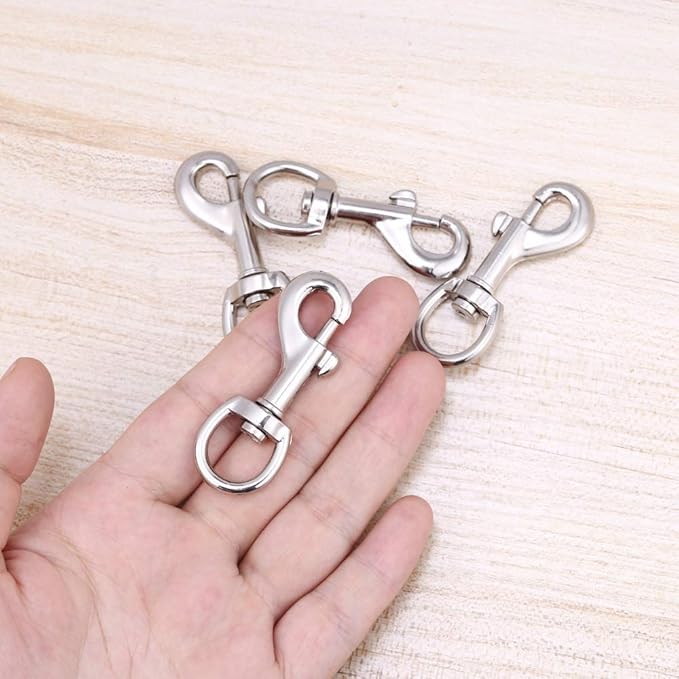 20pcs Swivel Snap Hooks for Dog Leash Collar Linking, Metal Heavy Duty Eye Lobster Claw Clasp Multipurpose- Perfect for Pet Buckle Key Chain Purse Bag Making Handmade Crafts DIY Project