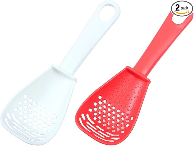 Hamster Sand Bath Scoop for Small Pet, 2Pcs, Red+White | Dust-Free, Odor Control Small Pet Care