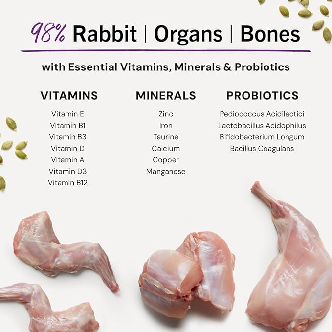 Stella & Chewy's Freeze-Dried Raw Cat Dinner Morsels - Premium Rabbit Recipe with 98% Responsibly-Sourced Meat & Organs - Natural Grain-Free Cat & Kitten Food - Made in USA - 18oz (Pack of 2)